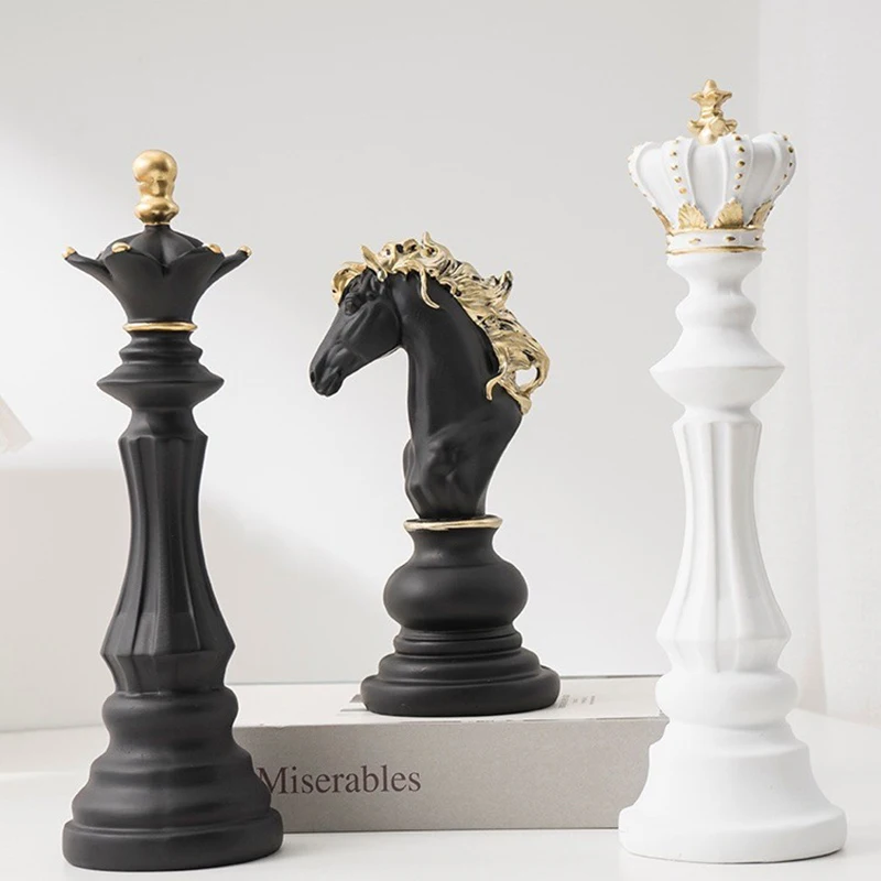 

Royal Chess Resin Sculpture Kings Queens Knights Medieval Home Decor Artistic Collectible Gift Premium Handcrafted Figurines for