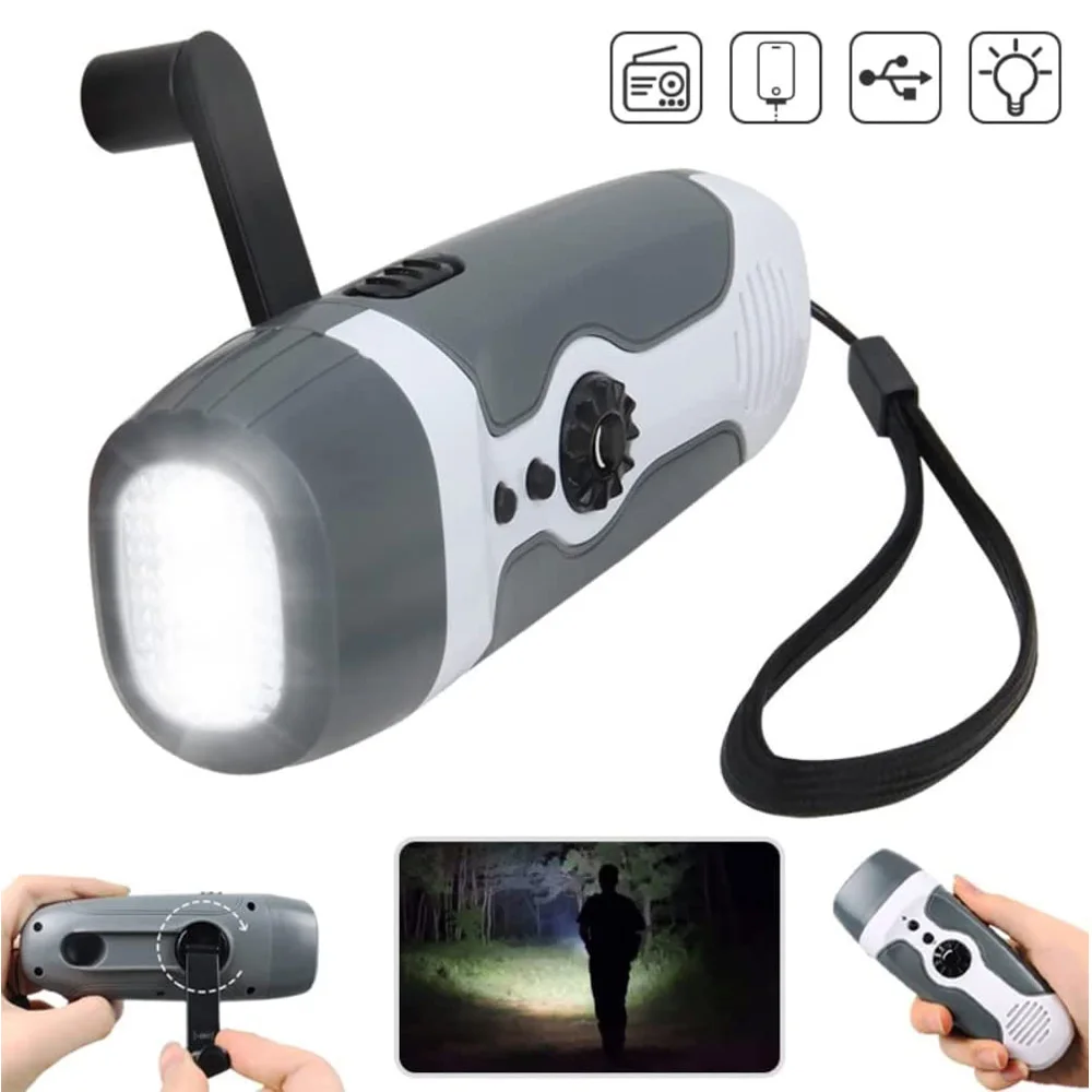 Hand radio self generating multifunctional FM radio emergency flashlight environmental protection and energy saving radio FM