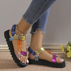 2024Women Sandals Color Flat Casual Light Shoes for Ladies Fashion 2024 Outdoor Beach Casual Sandals Zapatillas Mujer