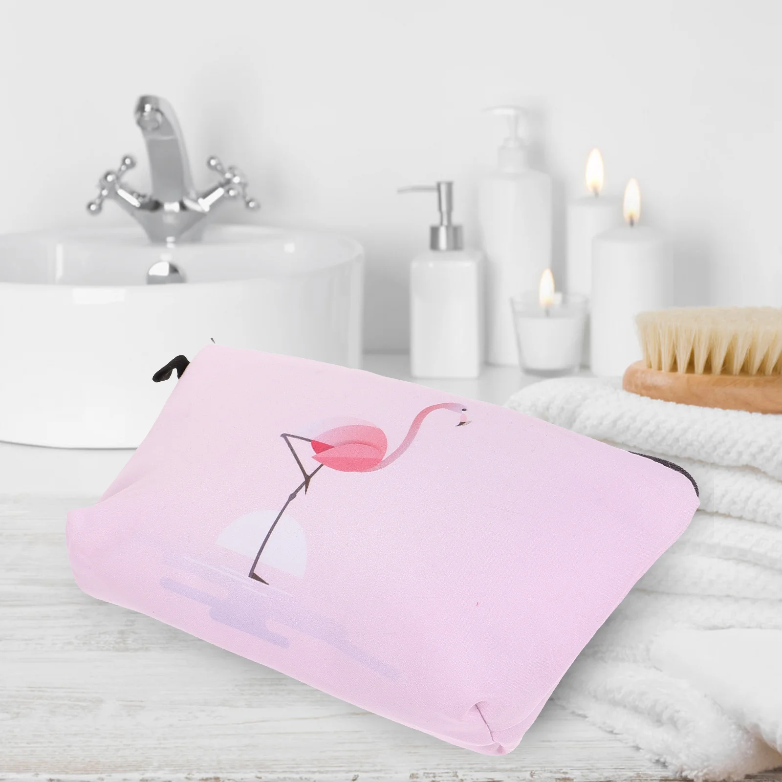 

Flamingo Makeup Bag Multi Compartment Toiletry Bags Travel Storage Portable Women Cute Decorative Safe Material
