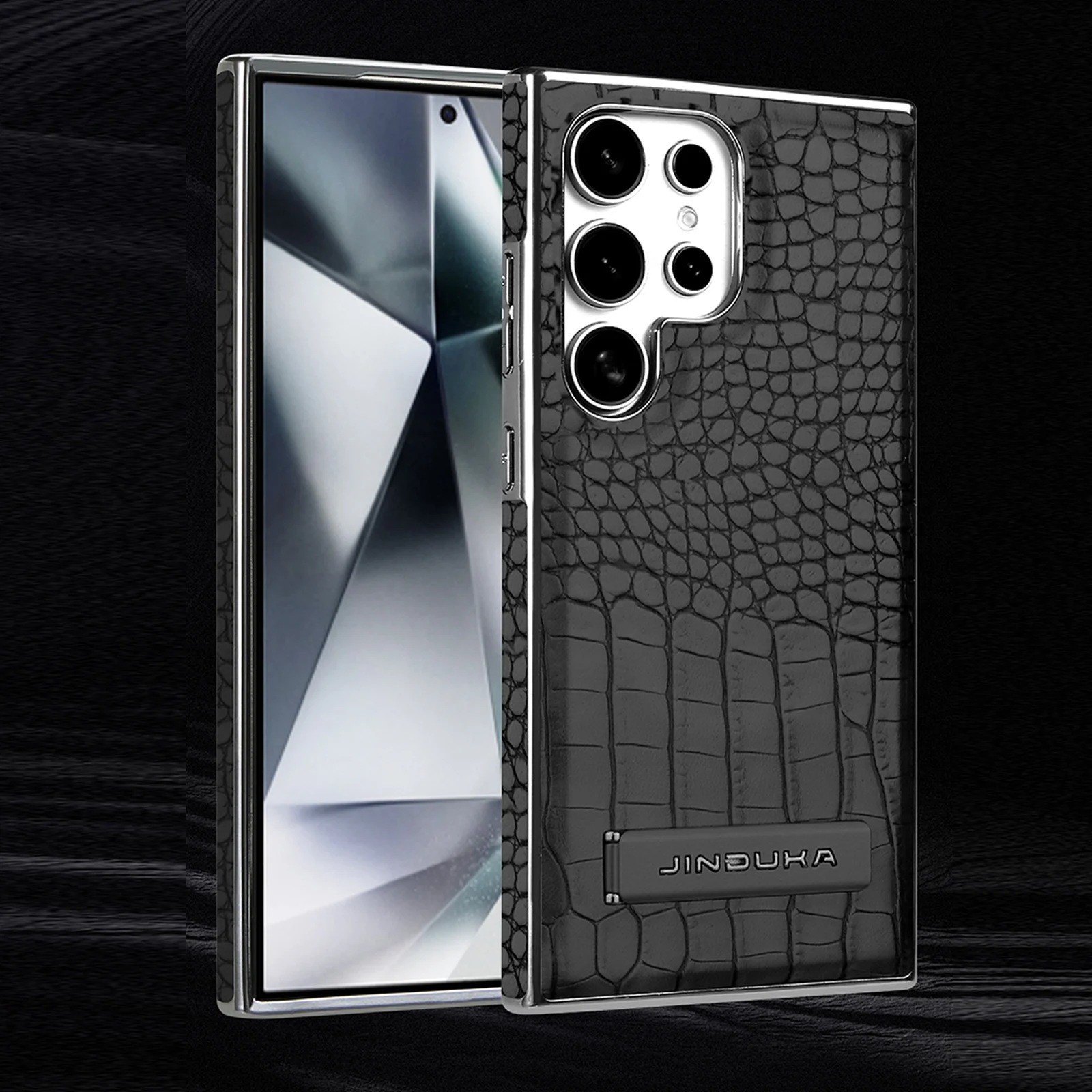 Boutique Crocodile Textured Leather Case For Samsung Galaxy S26 Ultra S25 S24+ Plus S23 Magnetic Stand Cover Premium Pouch