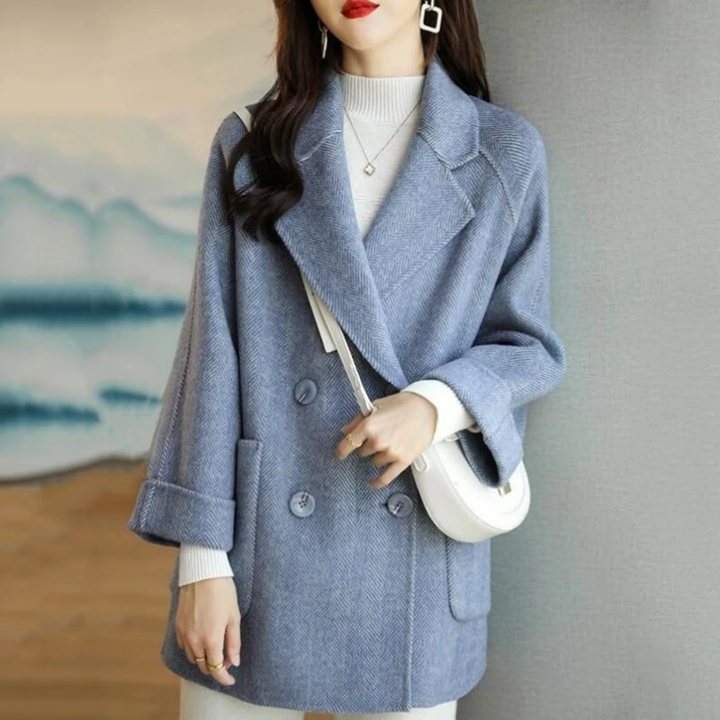 Cappotto di lana eleganza cappotti e giacche donna nuovo In autunno inverno giacca donna stile coreano manica lunga ufficio signora Trench