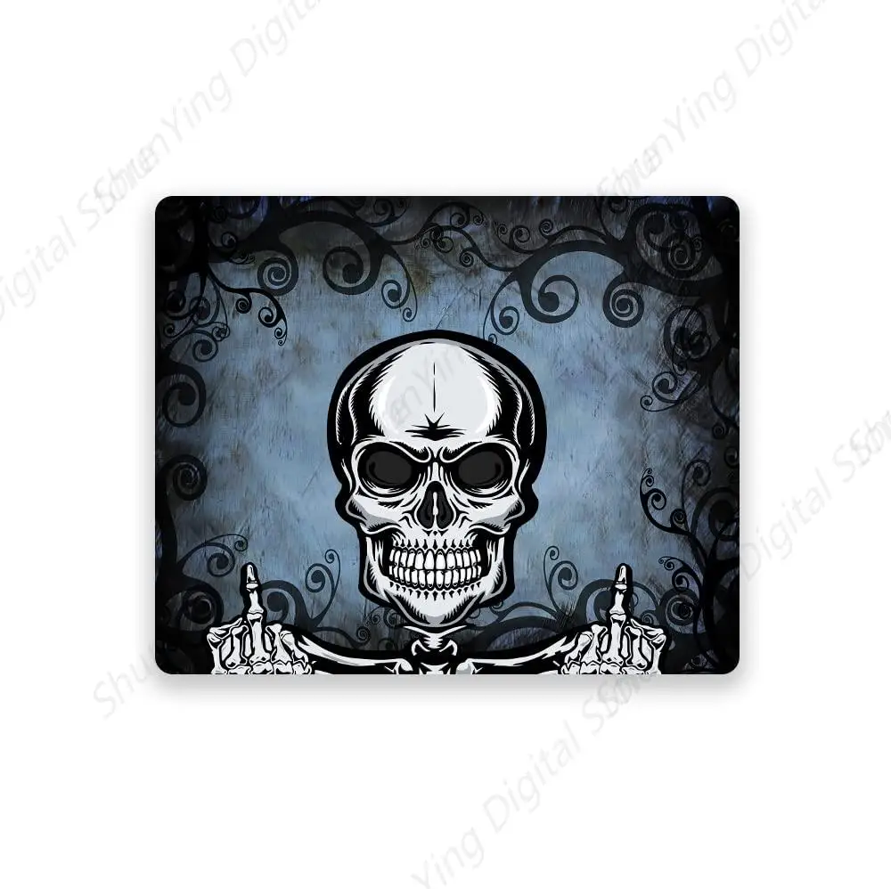 Terror Skeleton Character Middle Finger Computer Mouse Pad Non Slip Rubber Base Office Laptop Square Mouse Pad Mouse pad