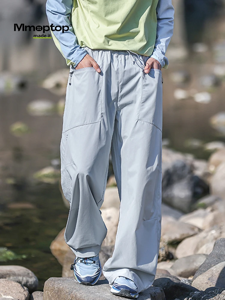 

Серые повседневные брюки для мужчин, свободные рабочие брюки в американском стиле, функциональные, для активного отдыха, с эластичным поясом, спортивные, прямого кроя