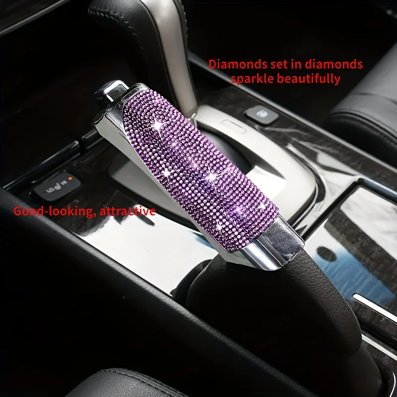 Handbrake Grips Universal Crystal Car Handbrake Covers Anti-slip Auto Gear Shift Collars Diamond Bling Accessories Interior