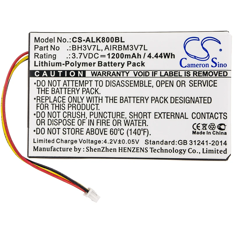 

CameronSino 1200mAh / 4.44Wh Crane Remote Control Battery For Autec:Air A4,Air A6,Air A8,AIRBM3V7L,BH3V7L,DM3V7L