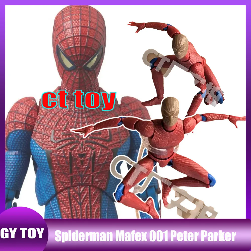 Ct Toys Spiderman Mafex 001 Peter Parker Andrew Garfield The Amazing Spider-Man Shf Action Figure Model Doll Customized Toy Gift