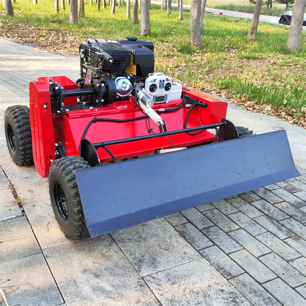 Four-wheel drive wireless Remote Control Lawn mower, oil-electric Hybrid Orchard Lawn Weeder, Agricultural Robot lawn mower