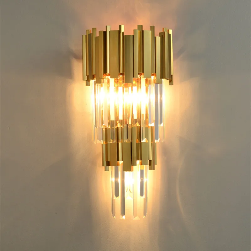 

Chrome Silver Gold Crystal Clear LED Lamp LED Light Wall lamp Wall Light Wall Sconce For Bedroom Foyer