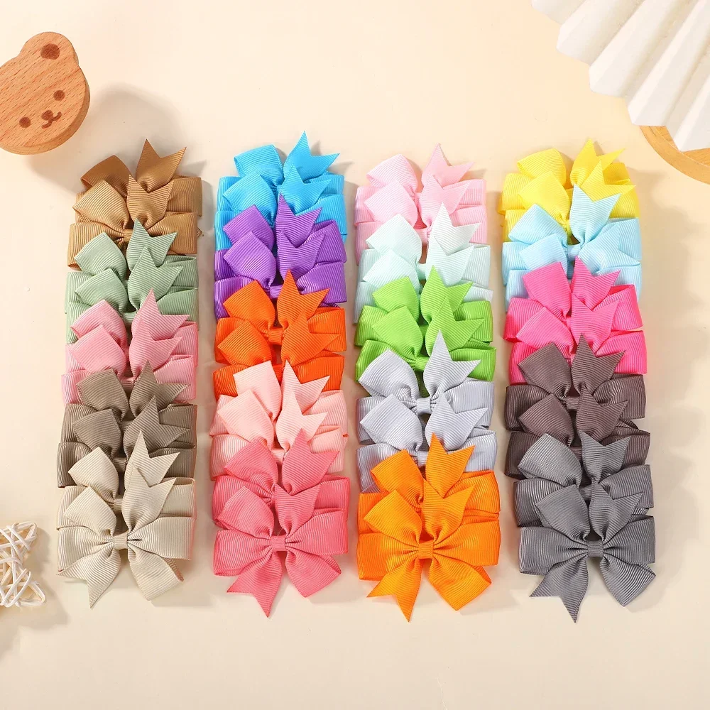 

60pcs 2.5'' Grosgrain Ribbon Bows Hair Clips for Baby Girls Cute Pinwheel Toddler Hairgripes Headwear Hair Accessories Wholesale