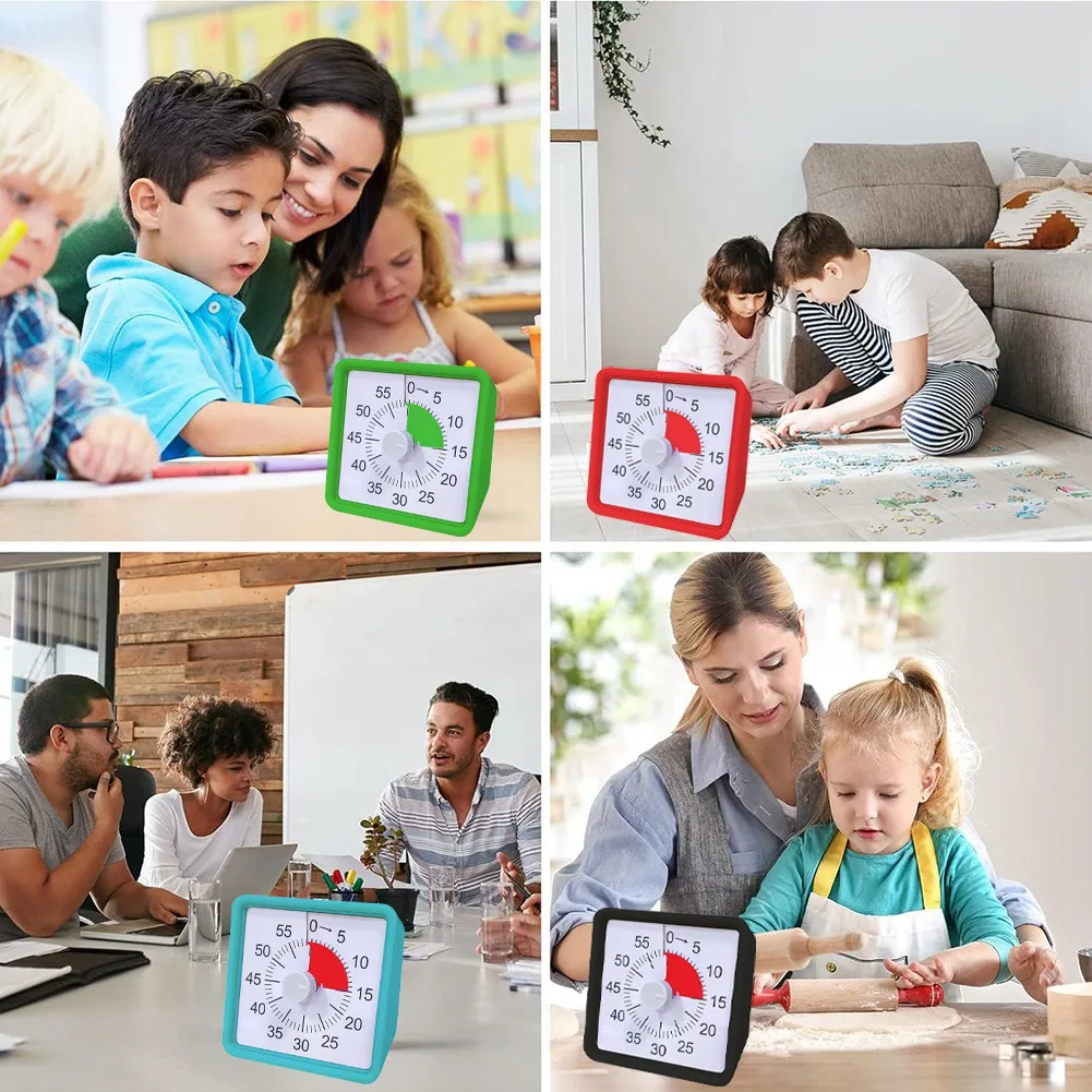 

A29F-60 Minute Visual Timer For Kids, Visual Countdown Timer For Office Kitchen Pomodoro Timer With Silent Operation