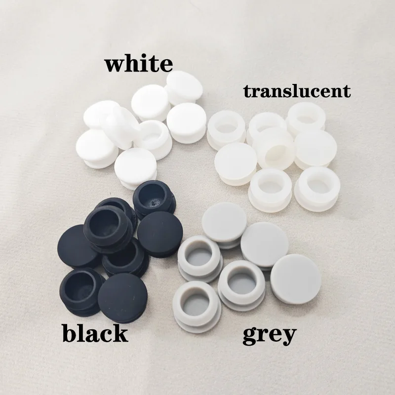 Black White Soft Hole Plug Silicone Rubber Conical Snap-on Sealing T-type Plug Caps Seal Stopper Pipe Tube Inserts Dust Cover