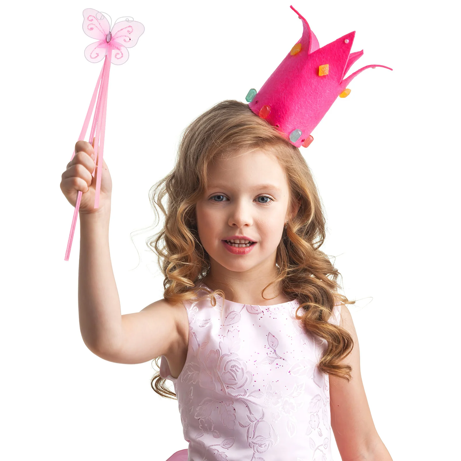 6Pcs Fairy Wands Kit Star and Butterfly Shapes Kids Cosplay Party Props Costume Props Girls Fairy Sticks Star Wands