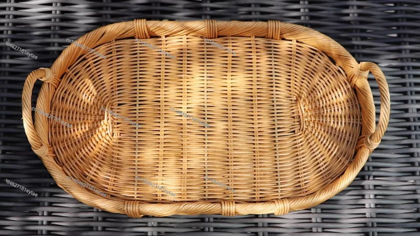 Nampan Dekorasi Rotan, Nampan - Rattan Tray Handle ulasan dan harga