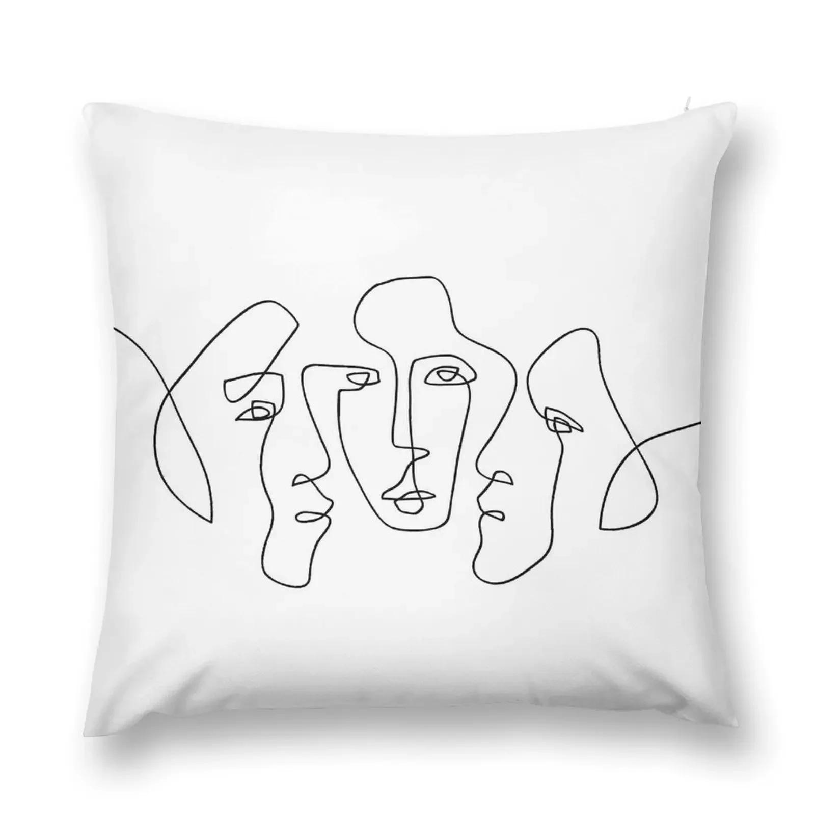 

3 Faces - One Line Art Throw Pillow Sofa Cover Throw Pillow Covers Pillowcases For Pillows pillow