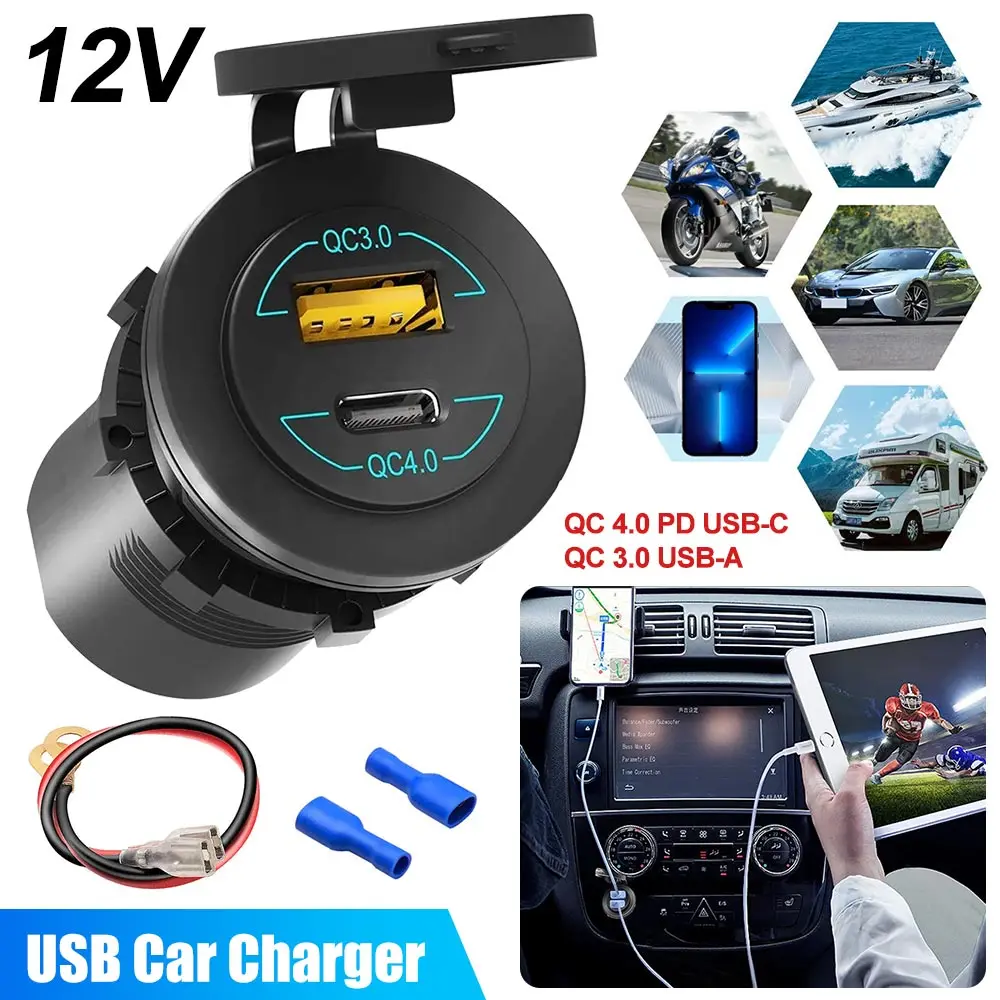 

30W Car Charger USB Type C Super Fast Charging Vehicle Adapter For iPhone 14 15 13 12 Car Charger Socket For Samsung For Huawei