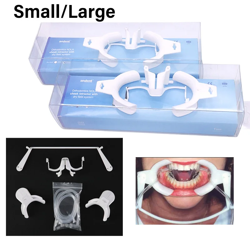 1 مجموعة الأسنان أورثو نولا الخد ضام نظام المجال الجاف الشفاه الفم فتاحة كبيرة صغيرة داخل الفم اللسان المتوسع الأبيض