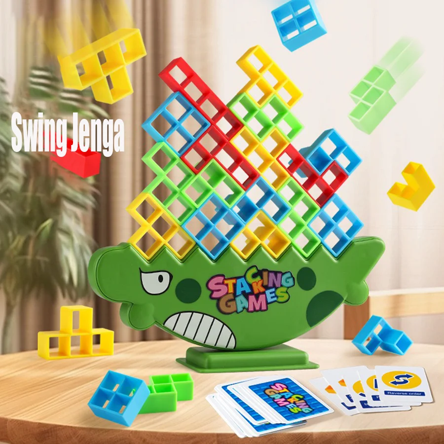 

Настольная игра-баланс. Игра Дженга. Игра для вечеринки из строительных блоков динозавров. Штабелируемые высокие башни Игра Тетрис. Интерактивные игры, подарки