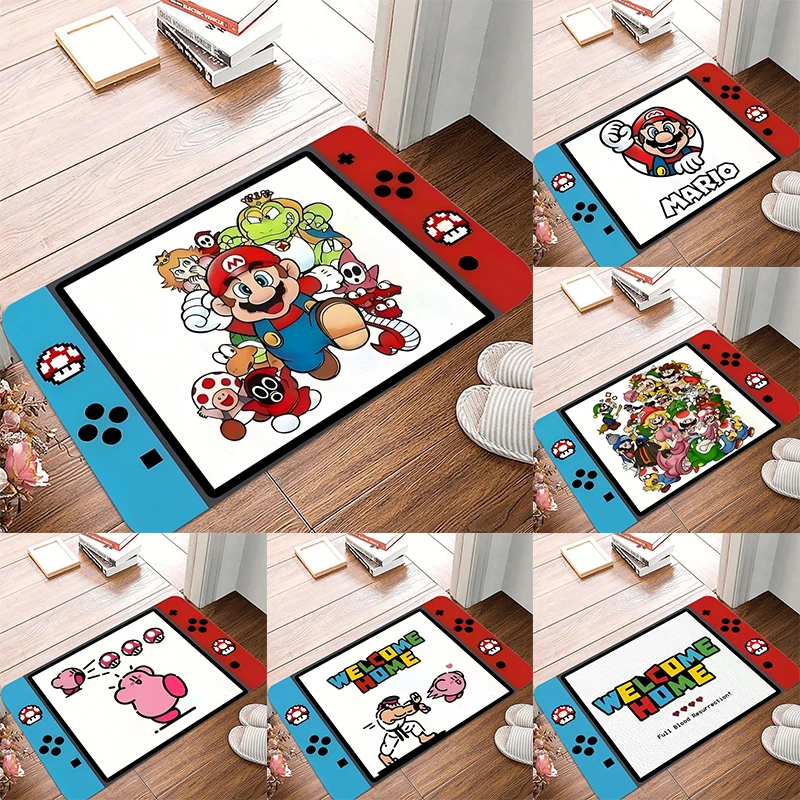 Felpudo de juego MINISO Super Mario, alfombra para el hogar, sala de estar, dormitorio, sofá, felpudo, decoración de cocina, alfombra antideslizante