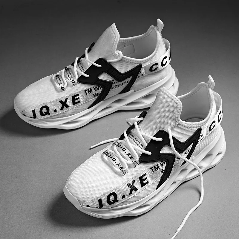 

Кроссовки для пар (мужские и женские) с плоской подошвой и амортизацией, для активного отдыха, повседневные, сетчатые, легкие, на шнуровке, мужские