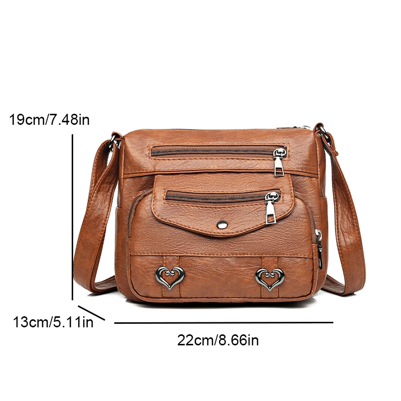 PU Soft Leather Crossbody Bags For Women New Simple Lightweight LargeCapacity Shoulder Messenger Bag Leisure MiddleAged Lady