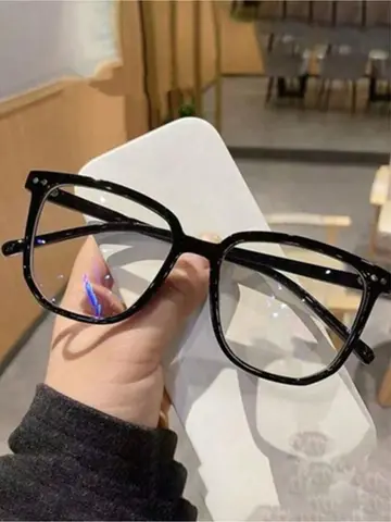 3 pairs of universal fashion glasses, square-framed glasses, fashionable campus style, clear black frame, back to school