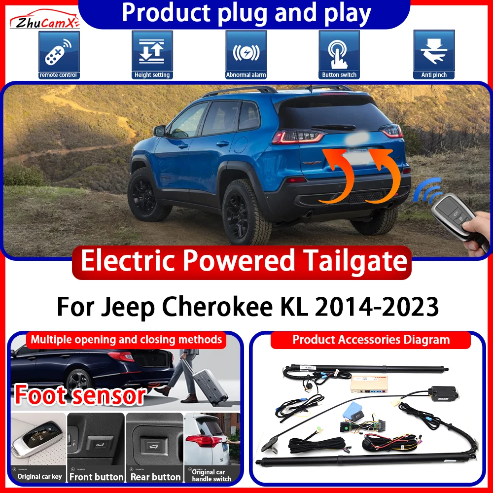 ZhuCamX Electric OEM Powered Tailgate for Jeep Cherokee KL 2014-2023 System Anti Pinch Smart Intelligent Control Gate Lift Kit