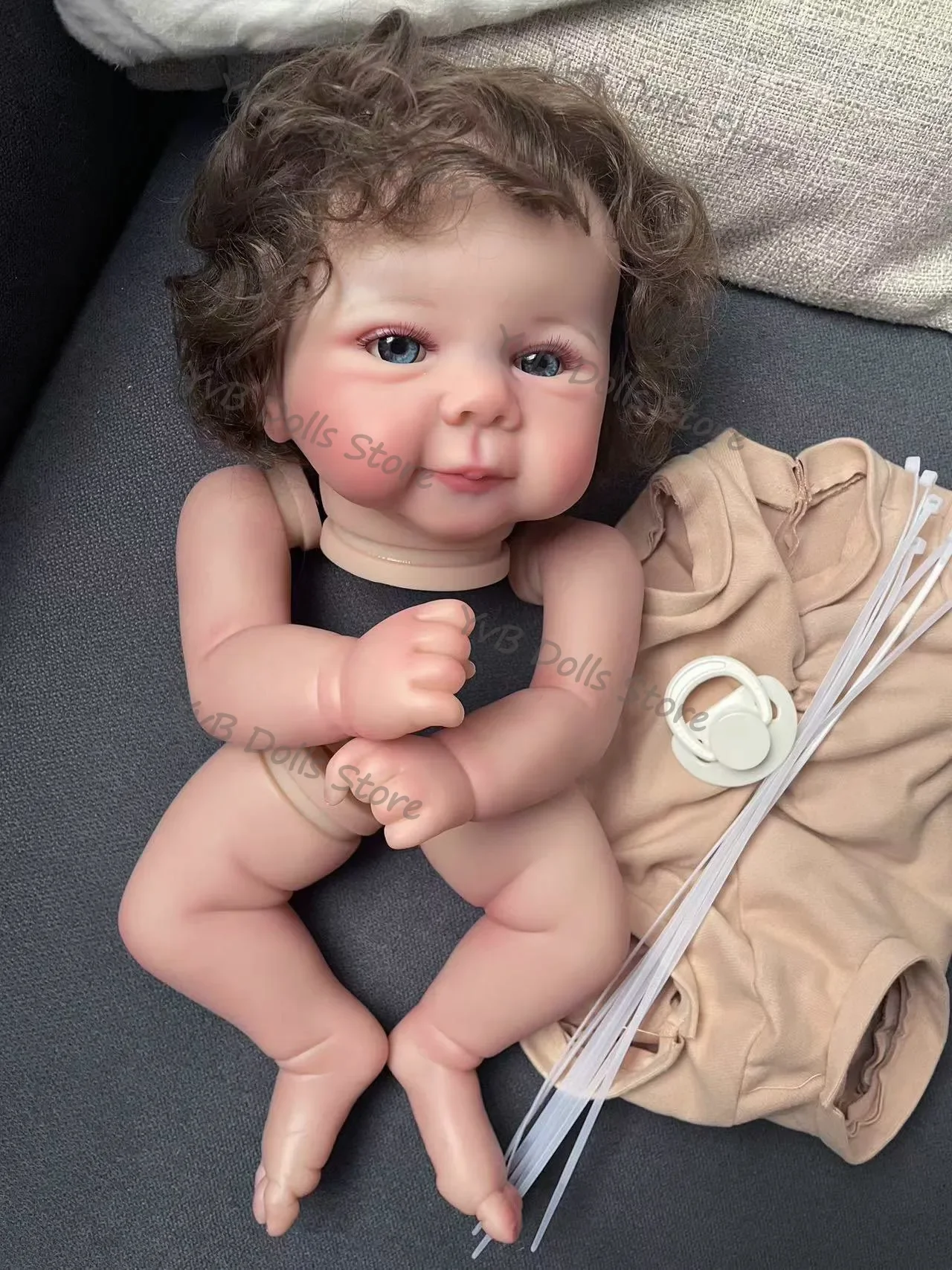 19inches Juliette Already Painted Reborn Doll Kits with Many Details Veins Unassembled Doll Parts with Cloth Body and Eyes