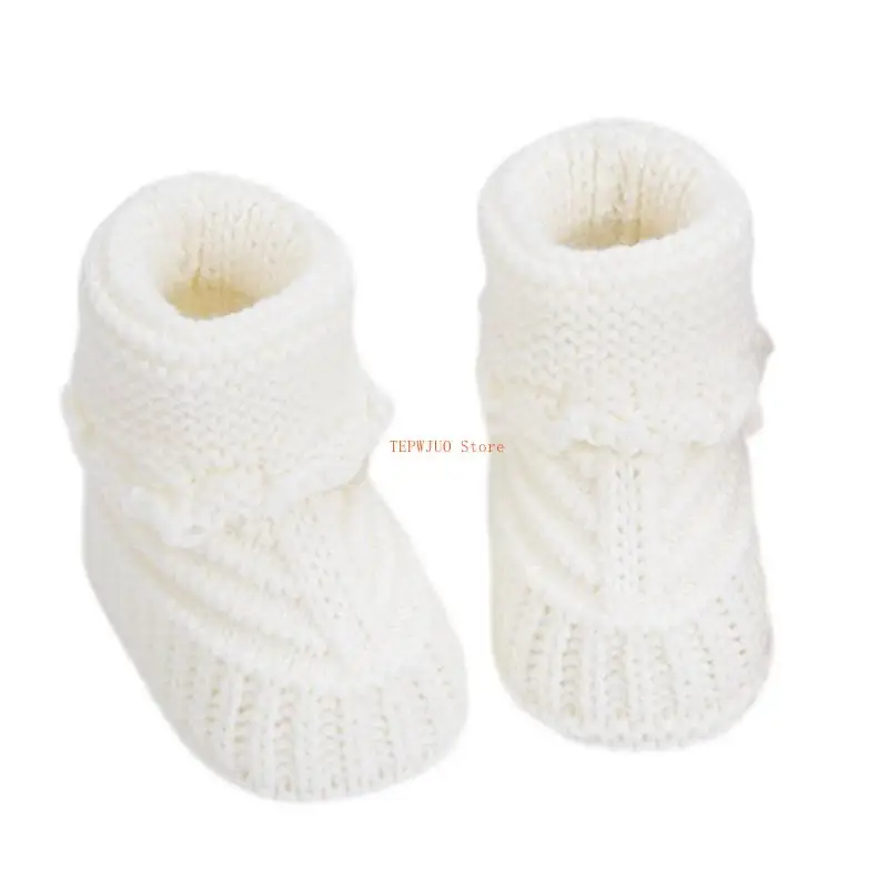 

U50F Handmade Infant Booties Warm Crochet Shoes Comfortable Wear for Boy & Girls