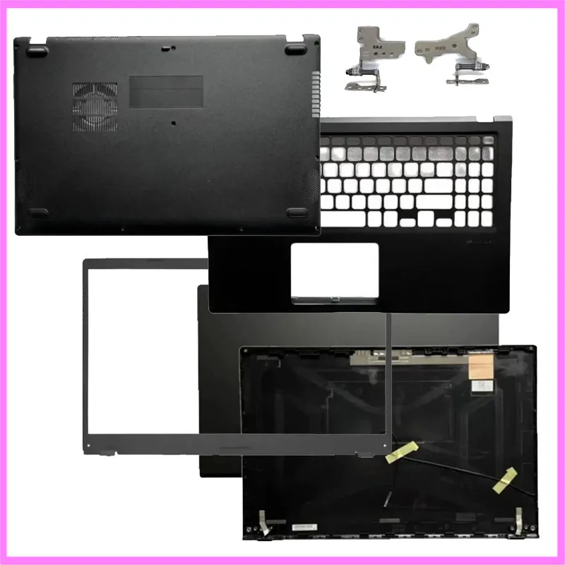 Nova Tampa Traseira LCD/Moldura Frontal/Apoio para as Mãos/Tampa Inferior/Dobradiças/Tampa Superior Preta para ASUS Vivobook 15 F1500E D515D M515U