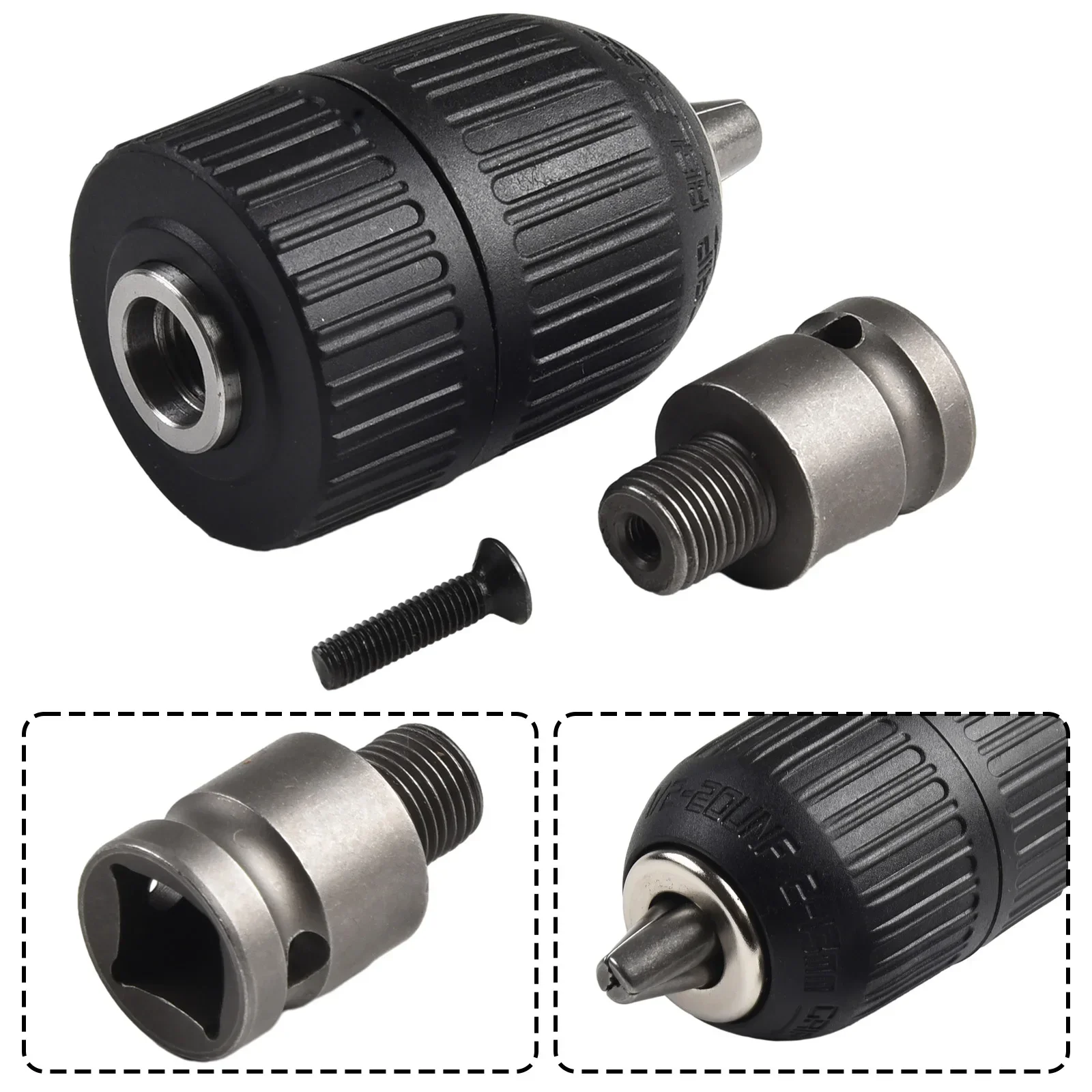 

213mm 12 Keyless Drill Chuck Screwdriver Adapter Hex Shank Seamless Connection Reliable Performance for Impact Wrench