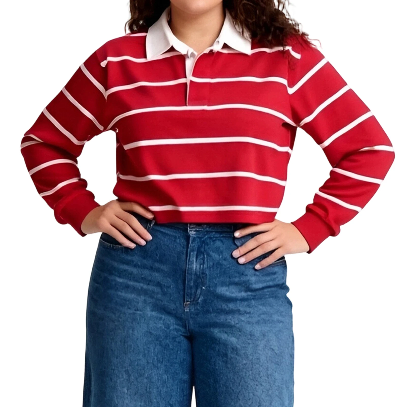 

Женская футболка с длинным рукавом и отложным воротником, свободный женский осенний повседневный полосатый топ, уличная одежда