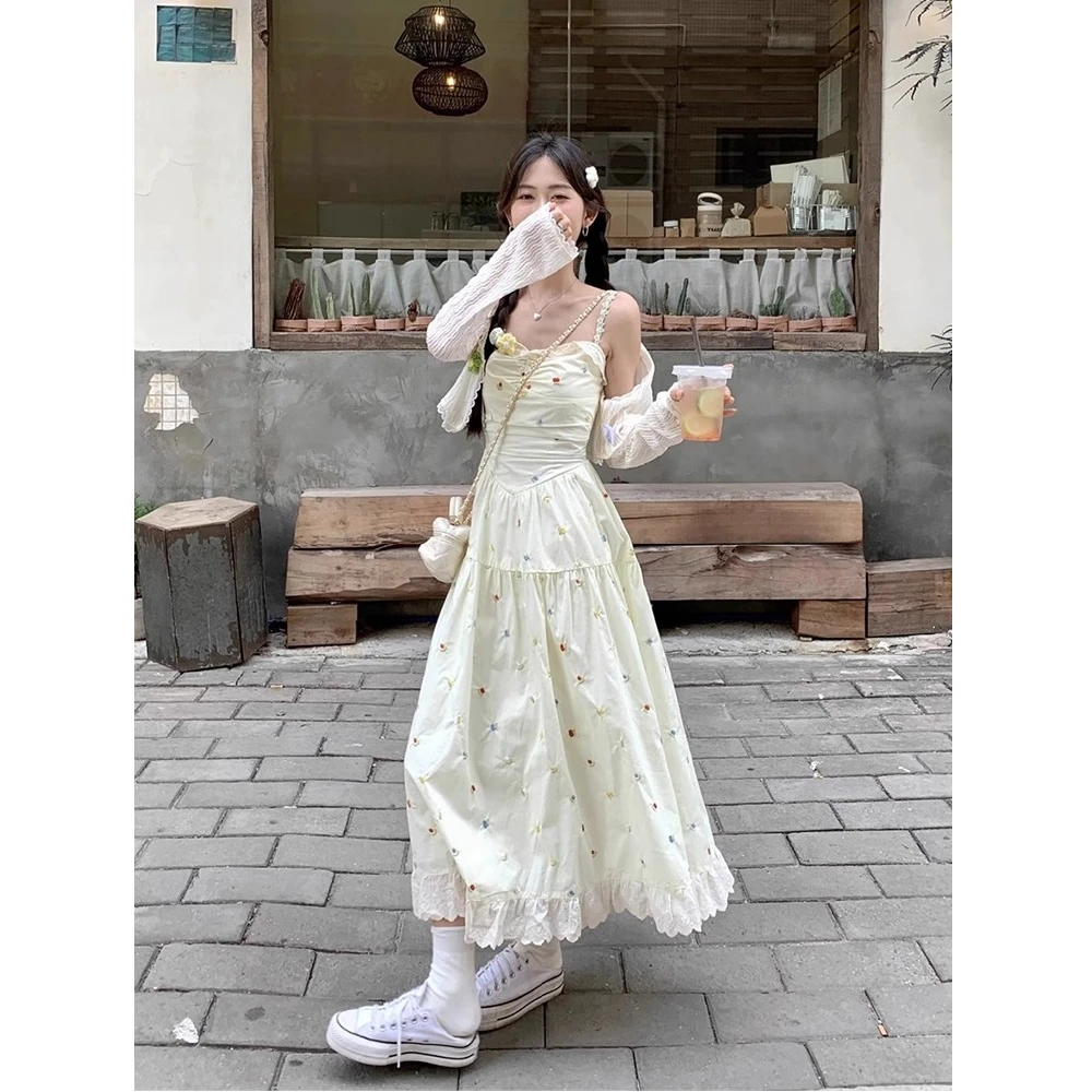 Dresses Sleeveless Womens Boho Summer Cupro Cross-Back Strapped Street Style Cool Chic Trendy Attractive Youthful Fresh Harajuku