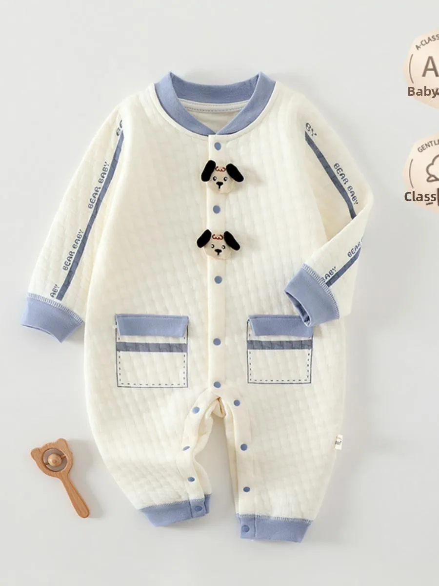 

Thiened Хлопковый детский костюм Rer, теплая весенне-осенняя одежда для новорожденных, длинная свеч-трапеция, све Cleanfit Sle