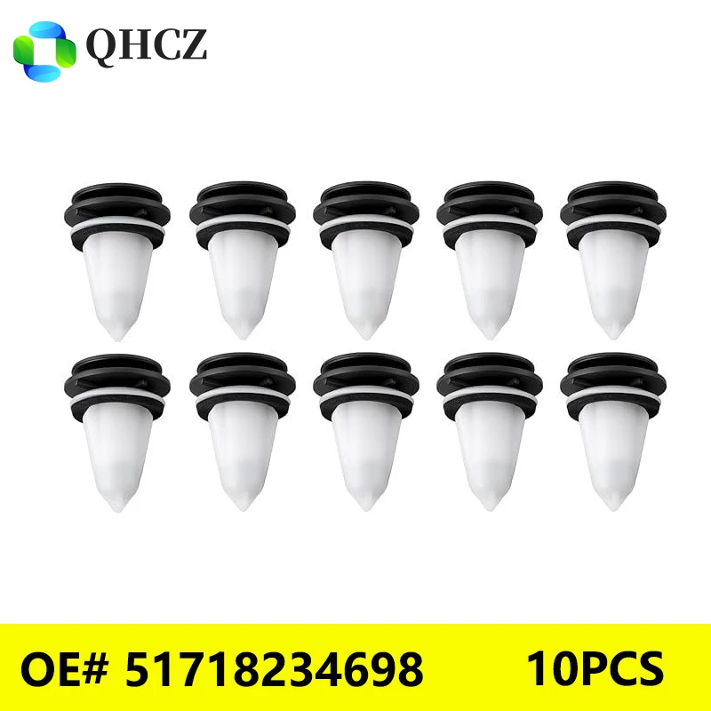 10PCS  Windshield Cowl Grille Clips with Sealer OE# 51718234698 Compatible with E46 E65 E66 E83 E85 E86 E89 F07 F25 F26 Models