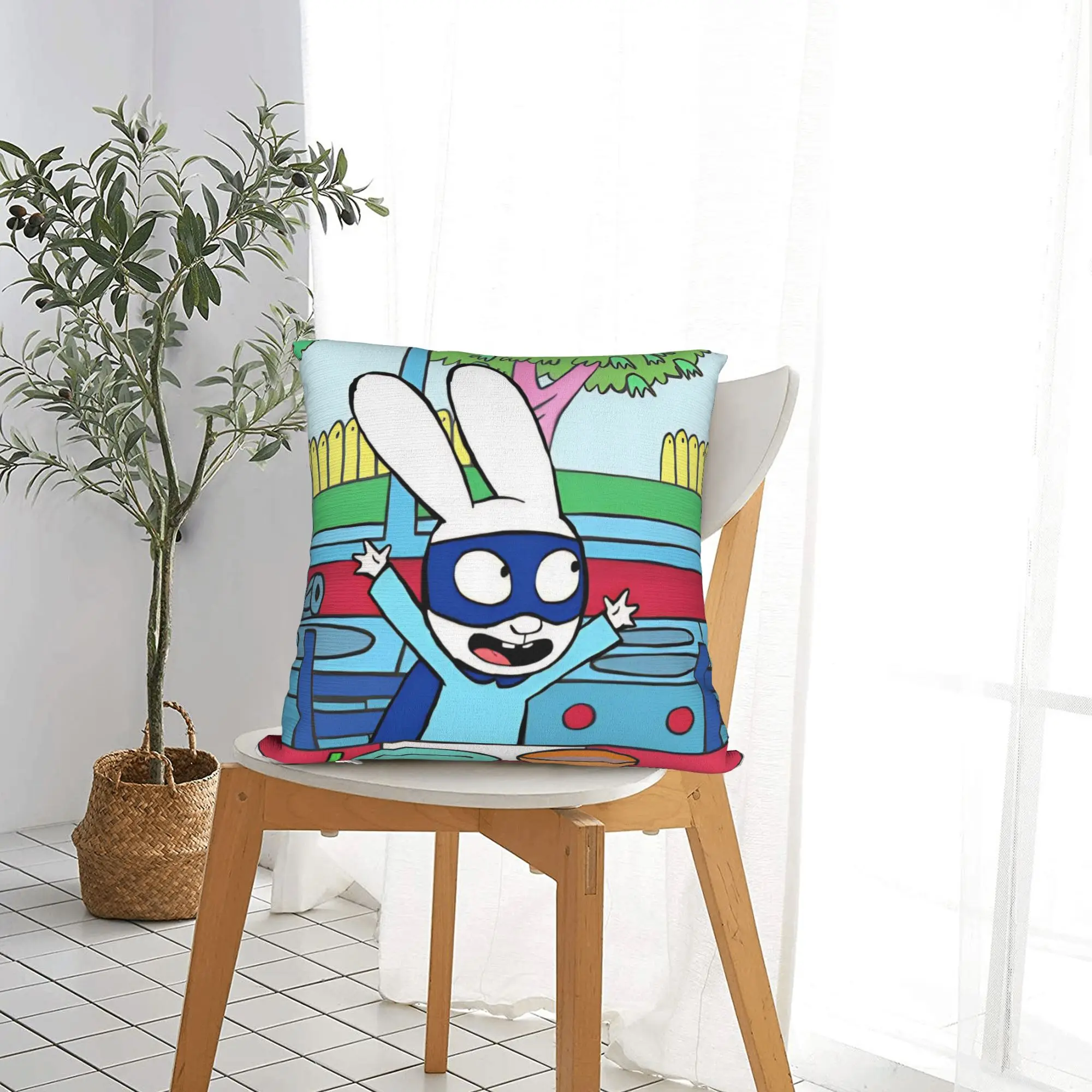 Cute Bunny Simons Super Rabbit Square Pillow Case Polyester Throw Pillow  Fashion Cushion Covers