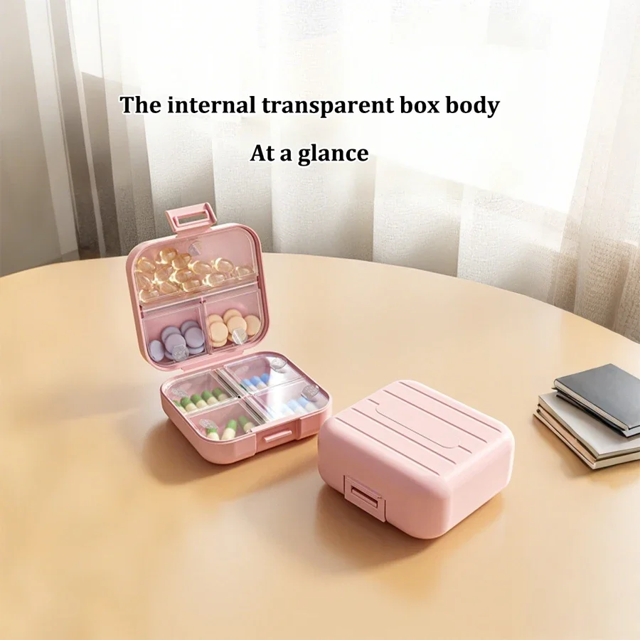 صندوق دواء صغير مريح للسفر، صندوق توزيع أدوية مغطى، جهاز توزيع مختوم لصندوق الكمبيوتر اللوحي