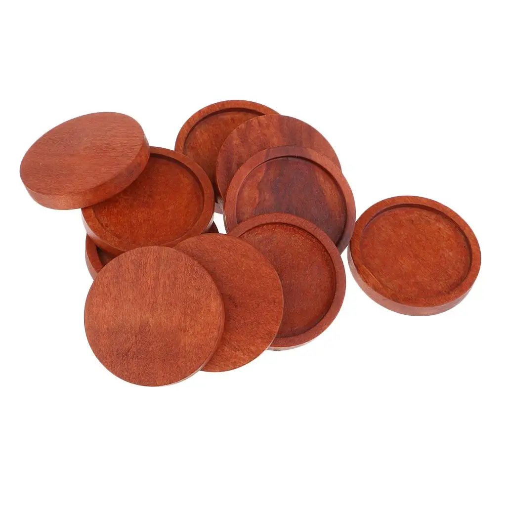 Blank Round Setting Base Wooden Jewelry Cabochon Setting Tray DIY Pendant Charms for Handmade Accessories