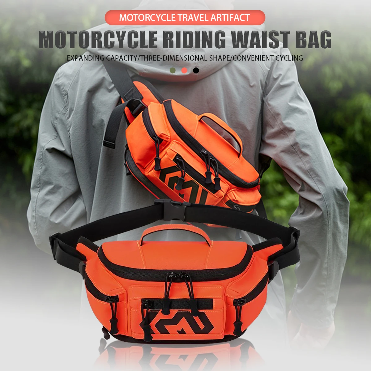 

Men Women Motorcycle Waist Bag Sport Run Fanny Pack Men Crossbody Bag Fashion Chest Bag Phone Purse Multifunction Belt Bag