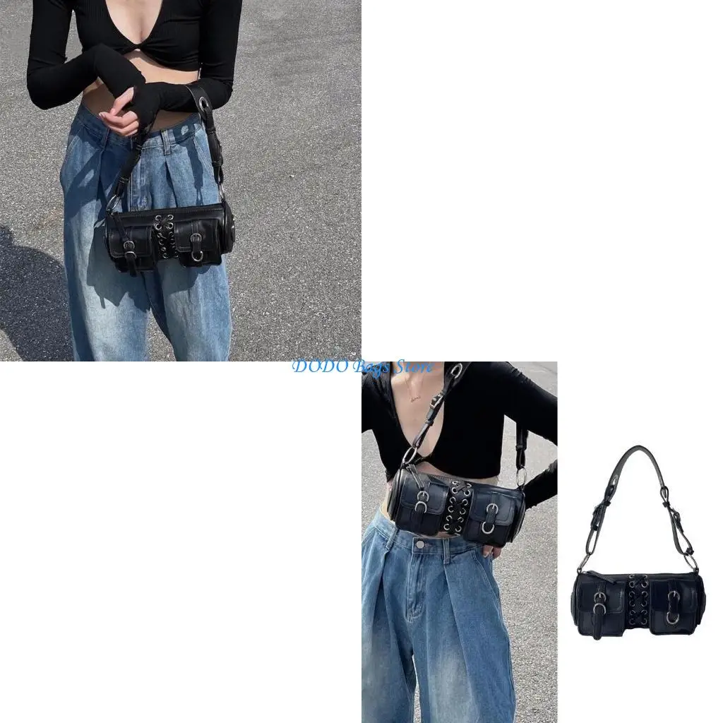 

Сумка в форме цилиндра, сумки на плечо в стиле ретро с двойным карманом, кошелек из искусственной кожи под мышками для любителей