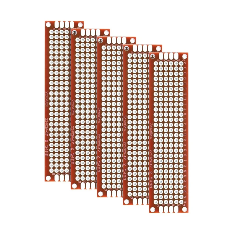 5PCS 2*8CM Double Side Prototype PCB DIY Universal Printed Circuit Board For Arduino