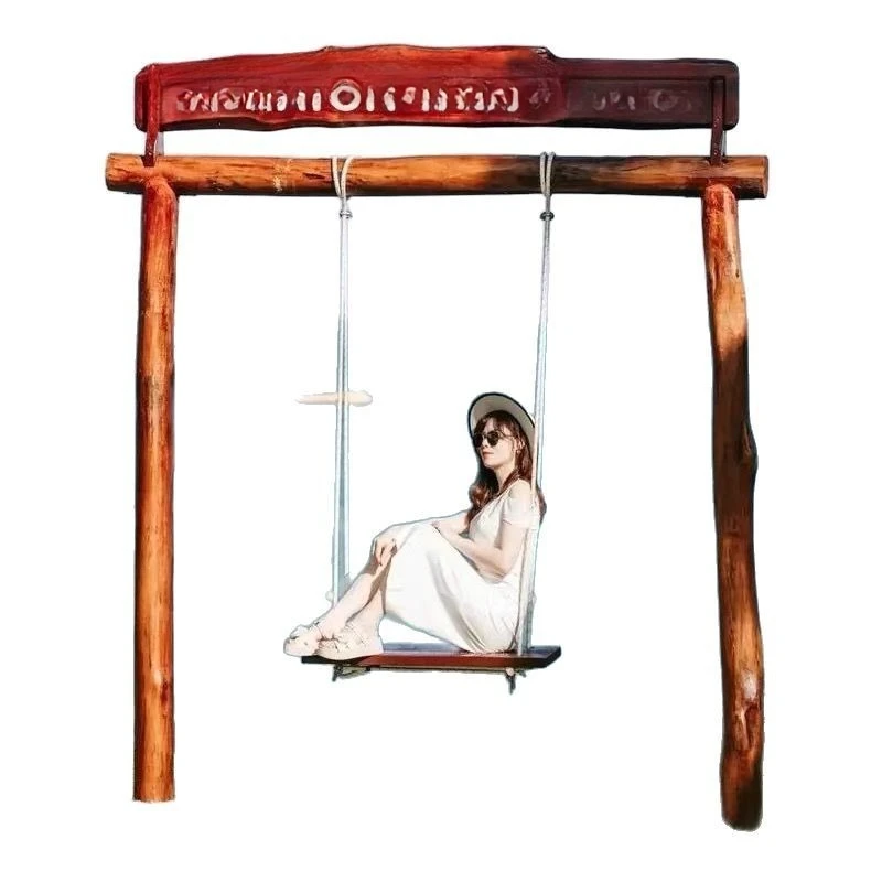 

Log Outdoor Campground Swing Rack Children's Park Large Swing Facilities