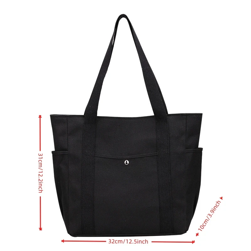 1pc Large Capacity Canvas Tote Bags for Work Commuting Carrying Bag College Style Student Outfit Book Storage bag