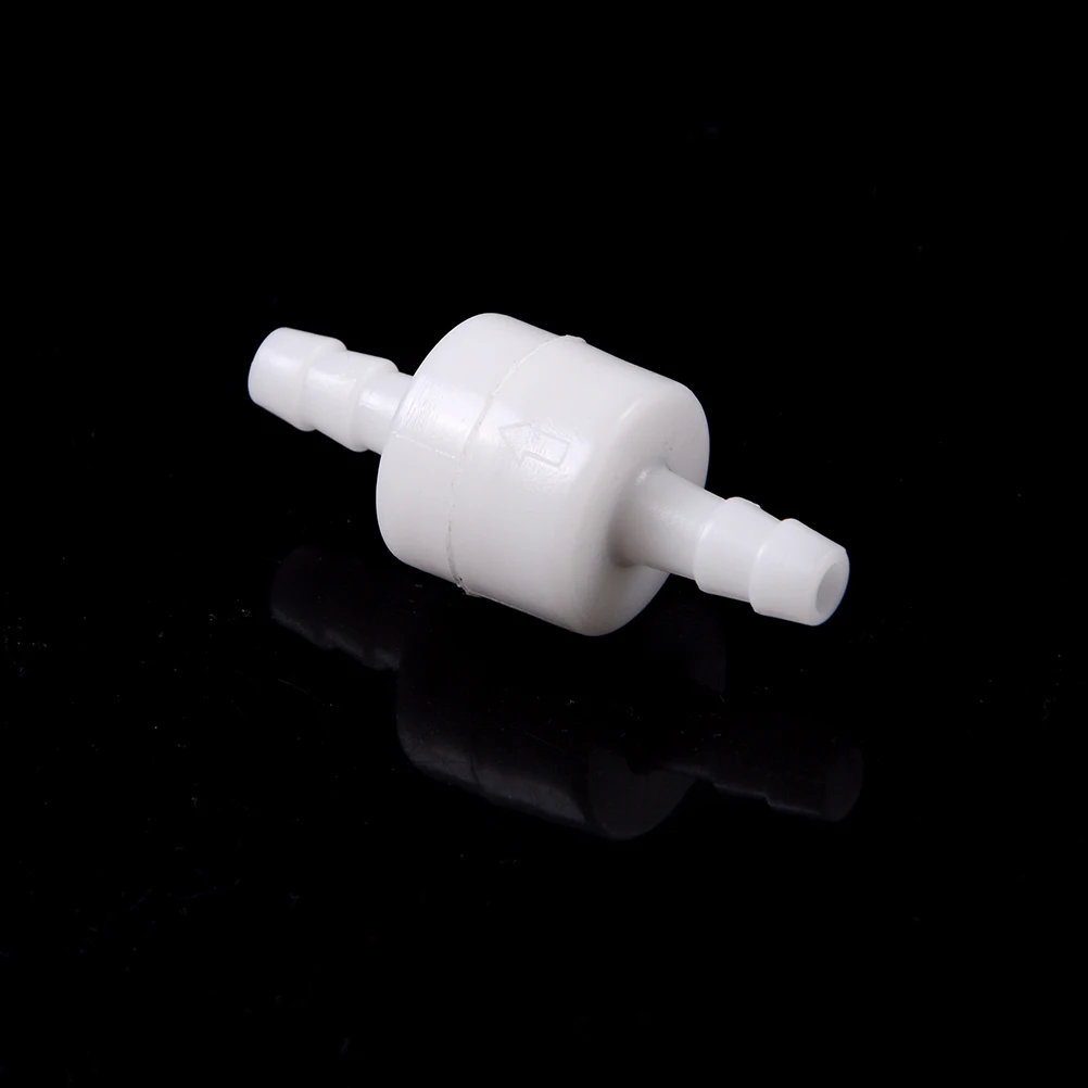 1pc 6mm Branco Plástico One-Way Não-Retorno Água Fluidos Em Linha Válvulas De Retorno Para Gás Combustível Pressão Líquida Tipo Válvulas De Retorno