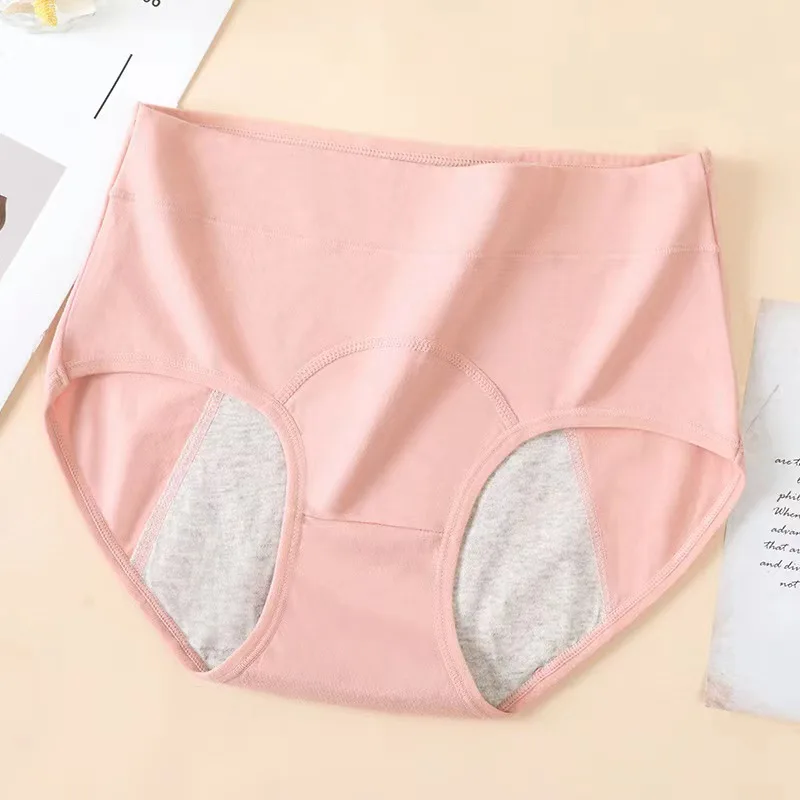 Cotton High Waist Physiological Underwear Menstrual Period Side Leakage Prevention Sanitary Panty