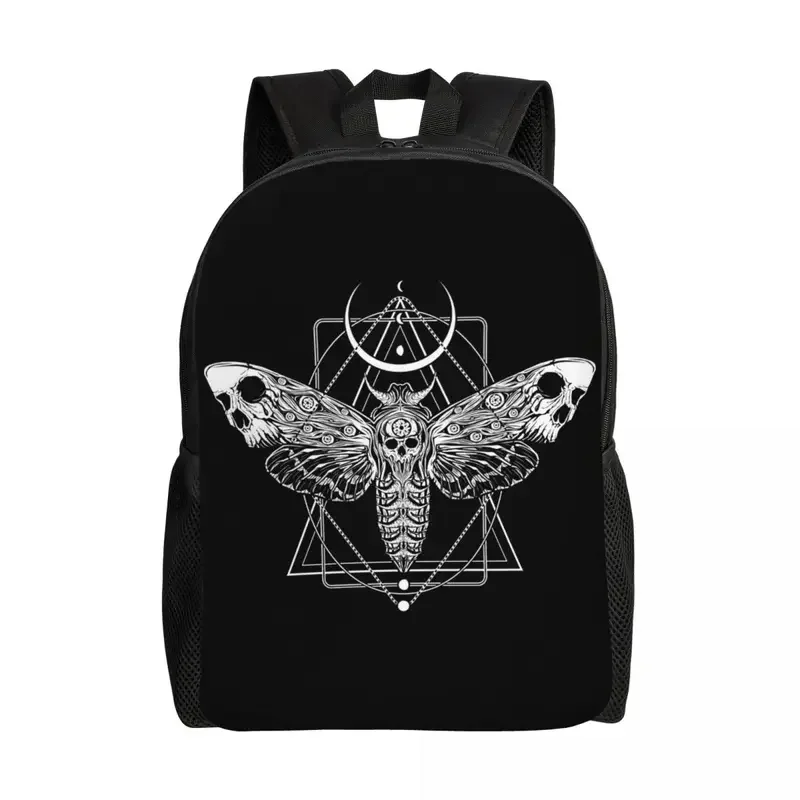 Surreal Death Moth Travel Backpack Women Men School Laptop Bookbag Gothic Sacred Geometry College Student Daypack Bags