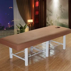 Beauty Salon Solid Bed Mattress Fitted Sheet with Elastic Band Massage SPA Treatment Bed Cover with Hole, Anti-slip