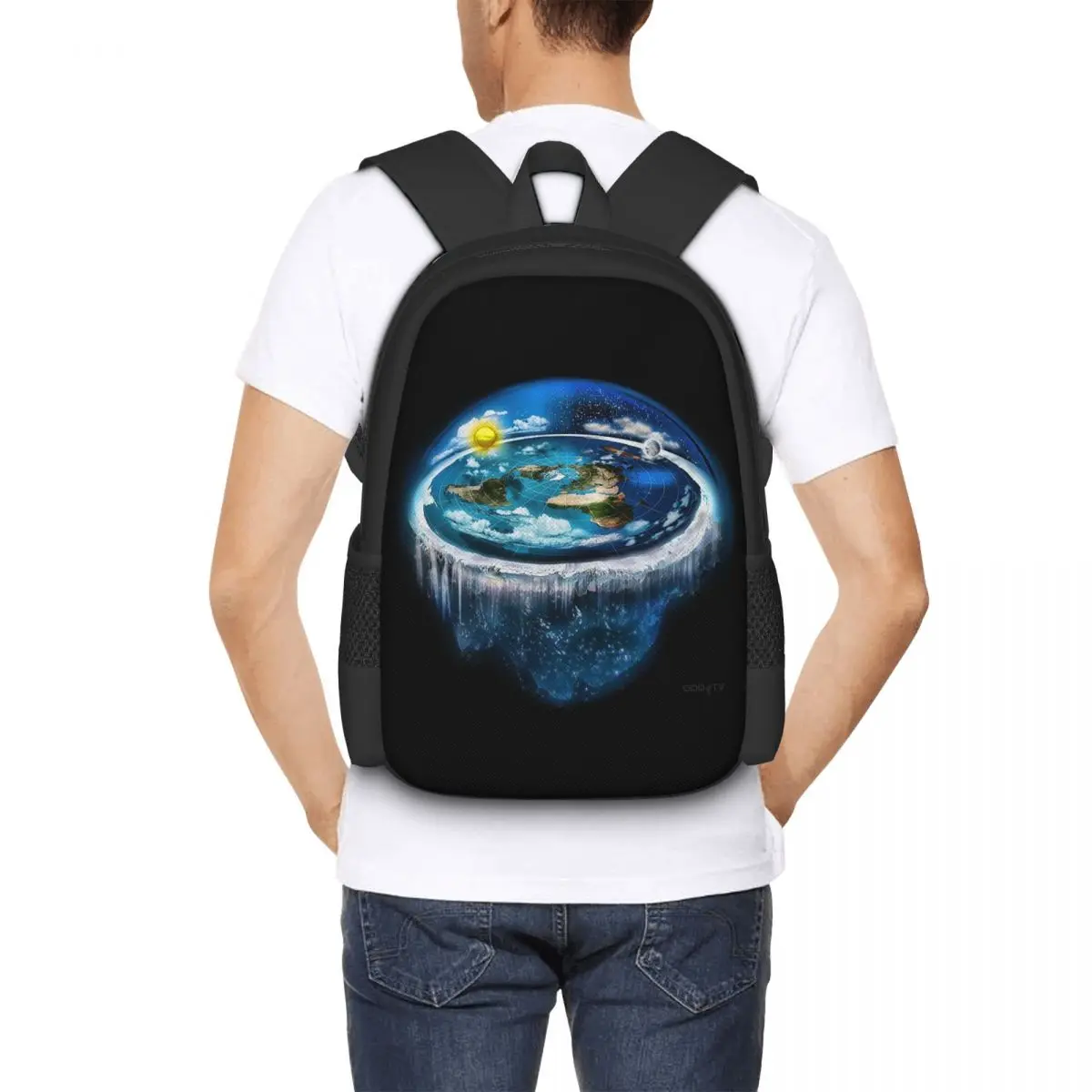 

Flat Earth With Dome Art Student Backpack School Bag Hiking Travel Daypack for Men Women Fashion Bookbag Shoulder Bags