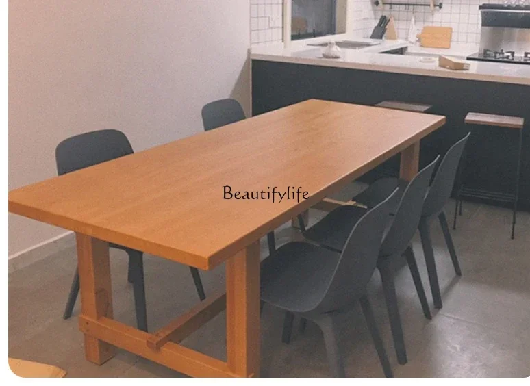 

yj32 Nordic all solid wood dining table North American black walnut cherry wood oversized table