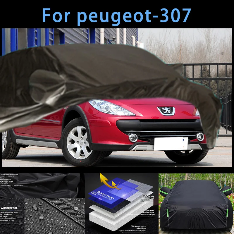 

For peugeot-307 Outdoor Protection Full Car Covers Snow Cover Sunshade Waterproof Dustproof Exterior Car accessories